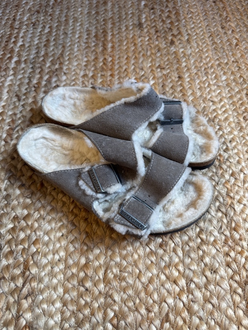 Birkenstock 38 Ladies 7 Grey Arizona Shearling Comfort Sandal